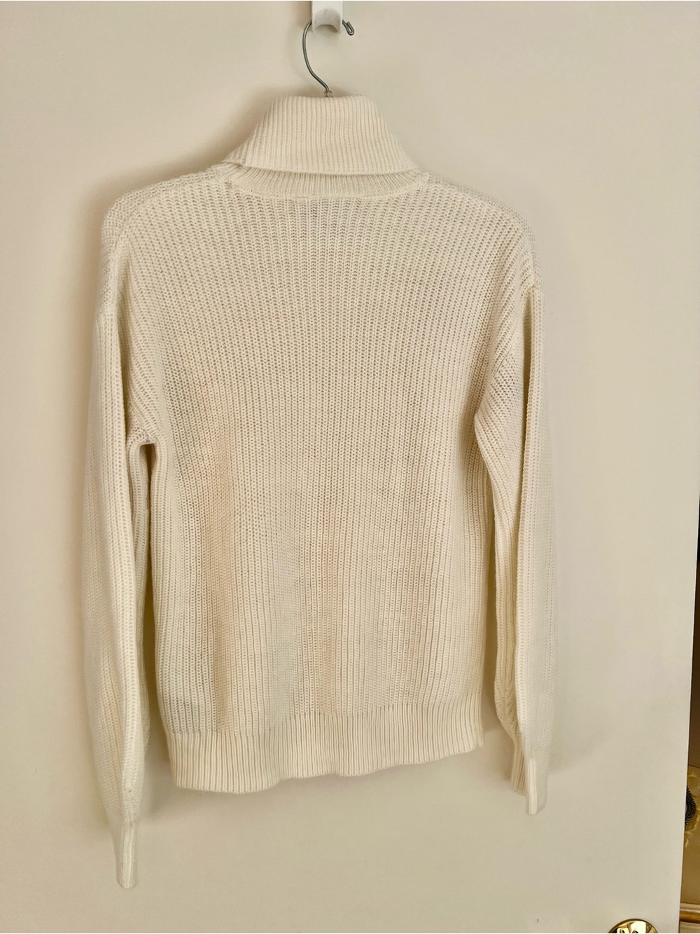 VILA Cream Ribbed Turtleneck Sweater - Picture 3 of 4